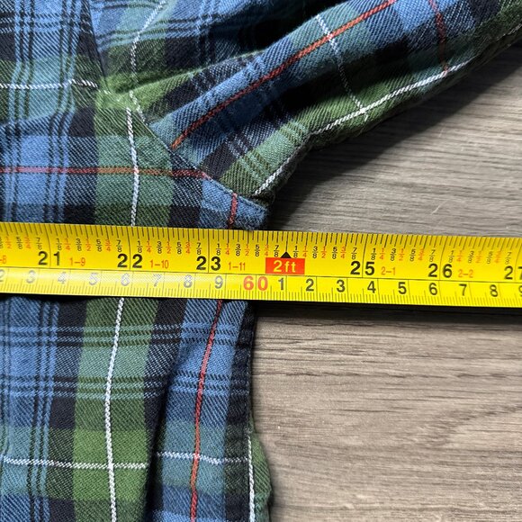 L.L. Bean Men's Scotch Plaid Flannel Shirt - Navy/Green/Red - Picture 4 of 5
